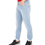 Men Slim Mid Rise Light Blue Jeans - Image 3
