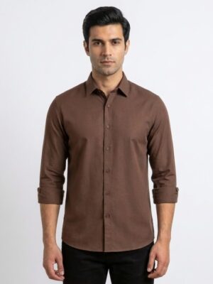 Premium Fabric Coffee Color Shirt For Men