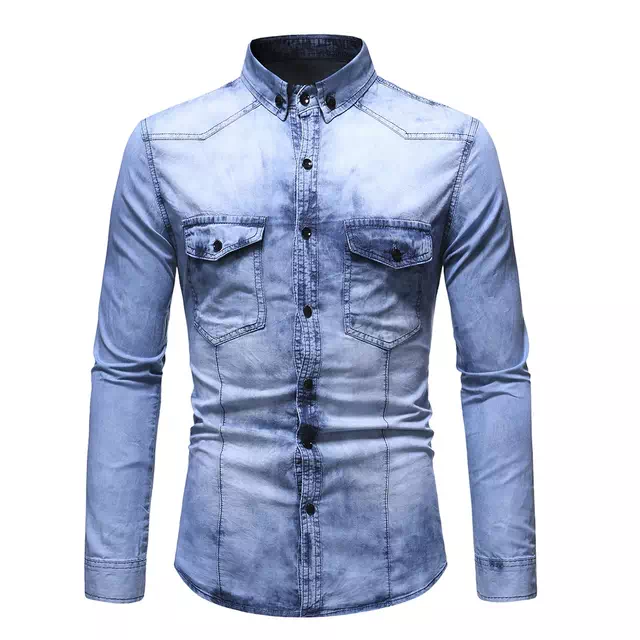 Men Blue Denim Shirt