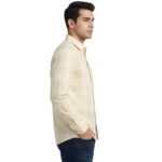 Premium Fabric Yrllow Checked Shirt For Men - Image 3