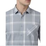 Premium Fabric Grey Checked Shirt For Men
