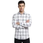 Premium Fabric White Checked Shirt For Men 06